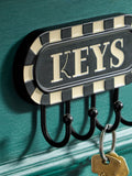 Black white metal key hooks wall mounted, UK version