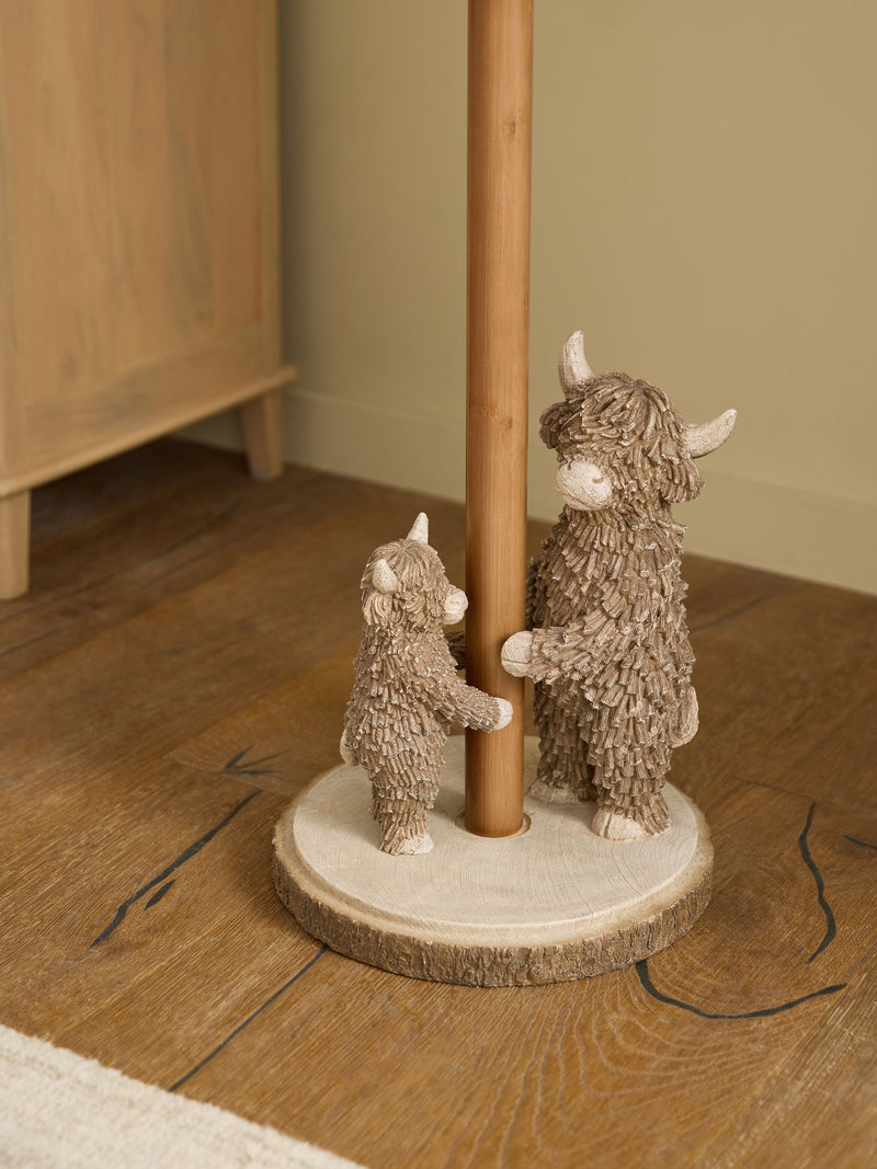 Natural Hamish the Highland Cow coat stand, UK version