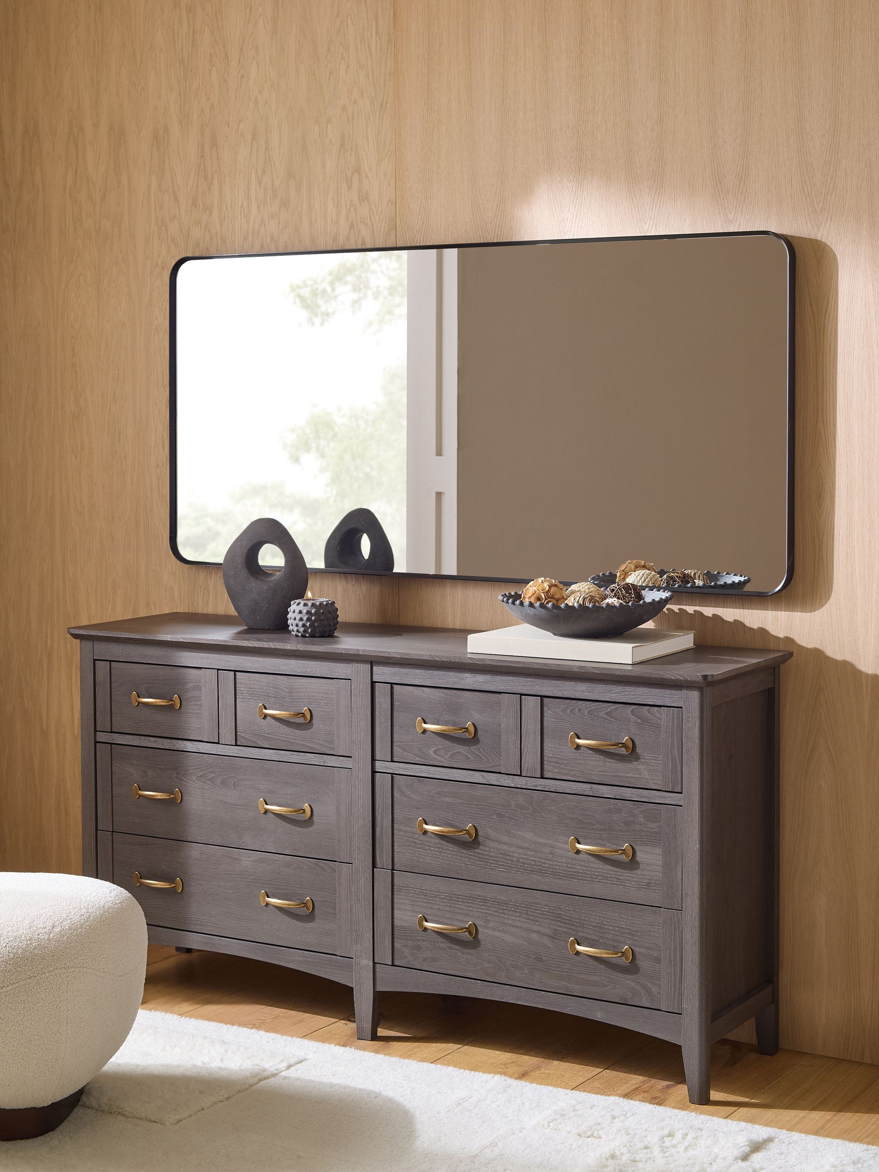 Black metal frame rectangular wall mirror 150cm x 71cm - British product
