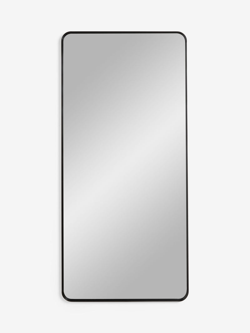 Black metal frame rectangular wall mirror 150cm x 71cm - British product