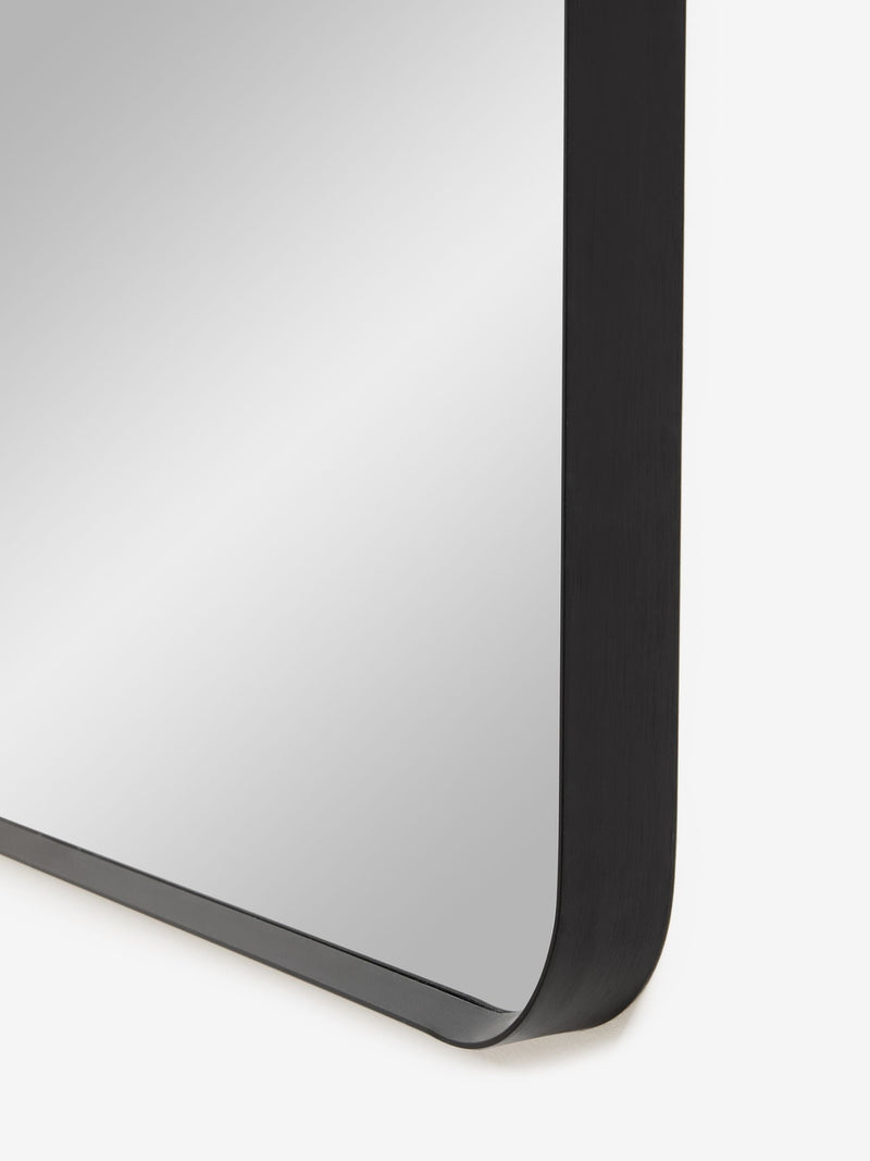 Black metal frame rectangular wall mirror 150cm x 71cm - British product