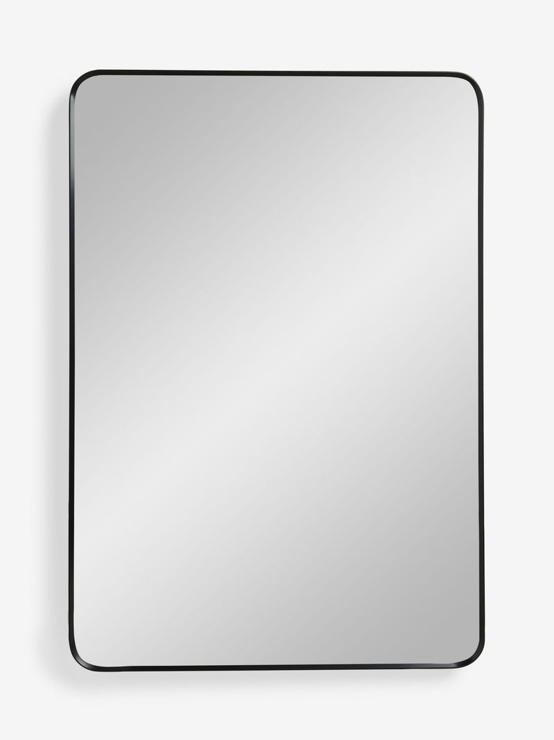 Black metal frame rectangular wall mirror 100cm x 70cm - British product