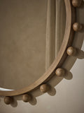 Wood bobbin round wall mirror 75cm x 75cm, UK version