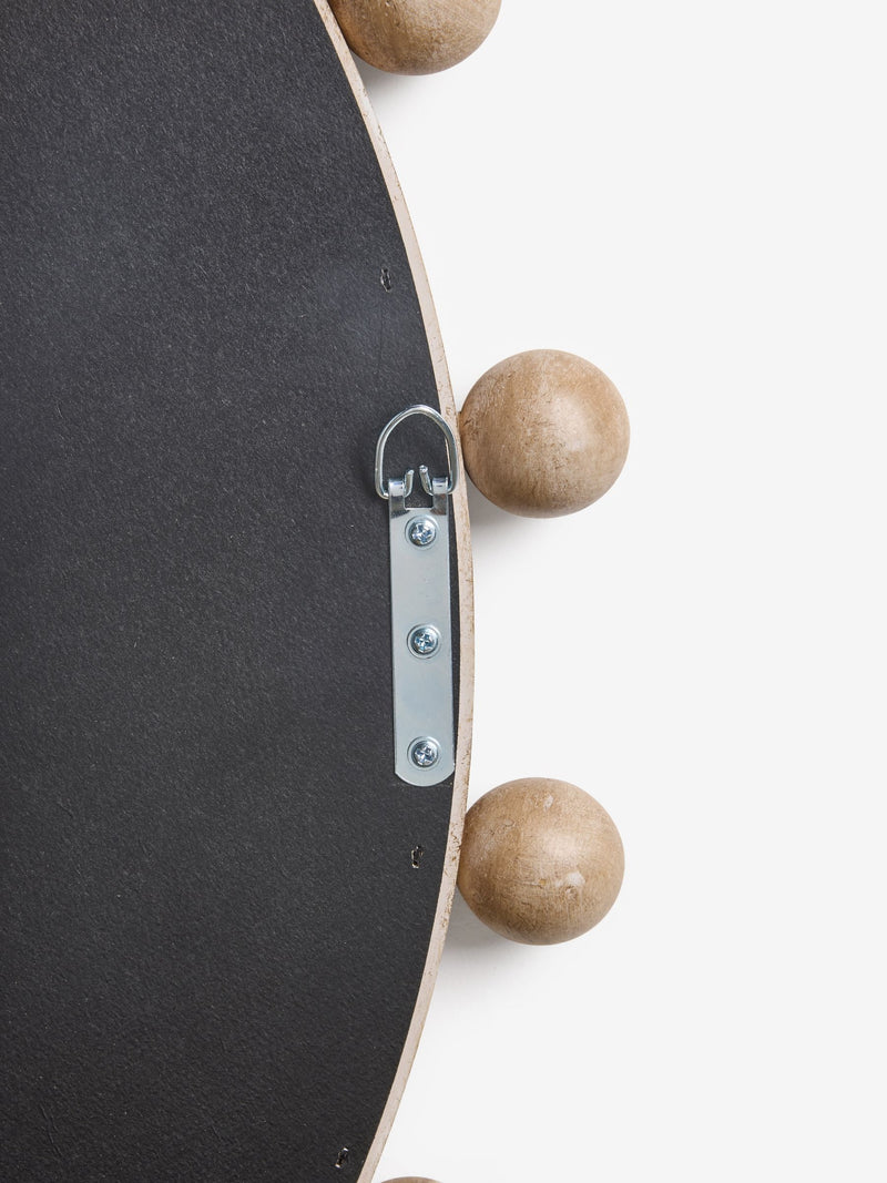 Wood bobbin round wall mirror 75cm x 75cm, UK version