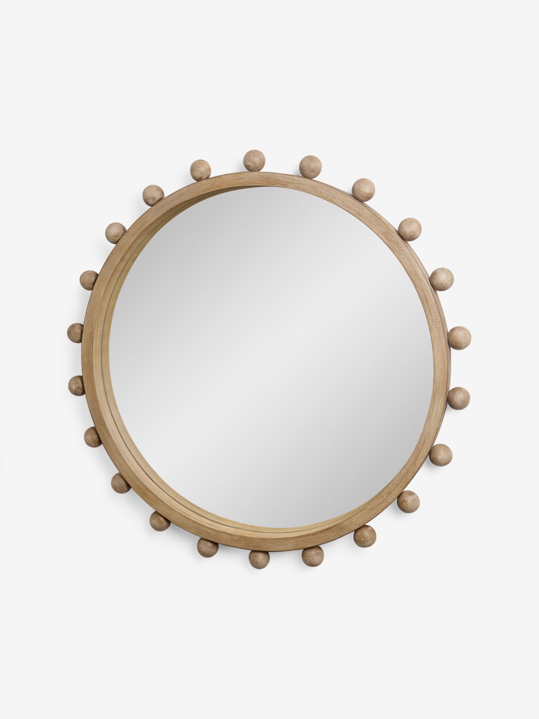 Wood bobbin round wall mirror 75cm x 75cm, UK version
