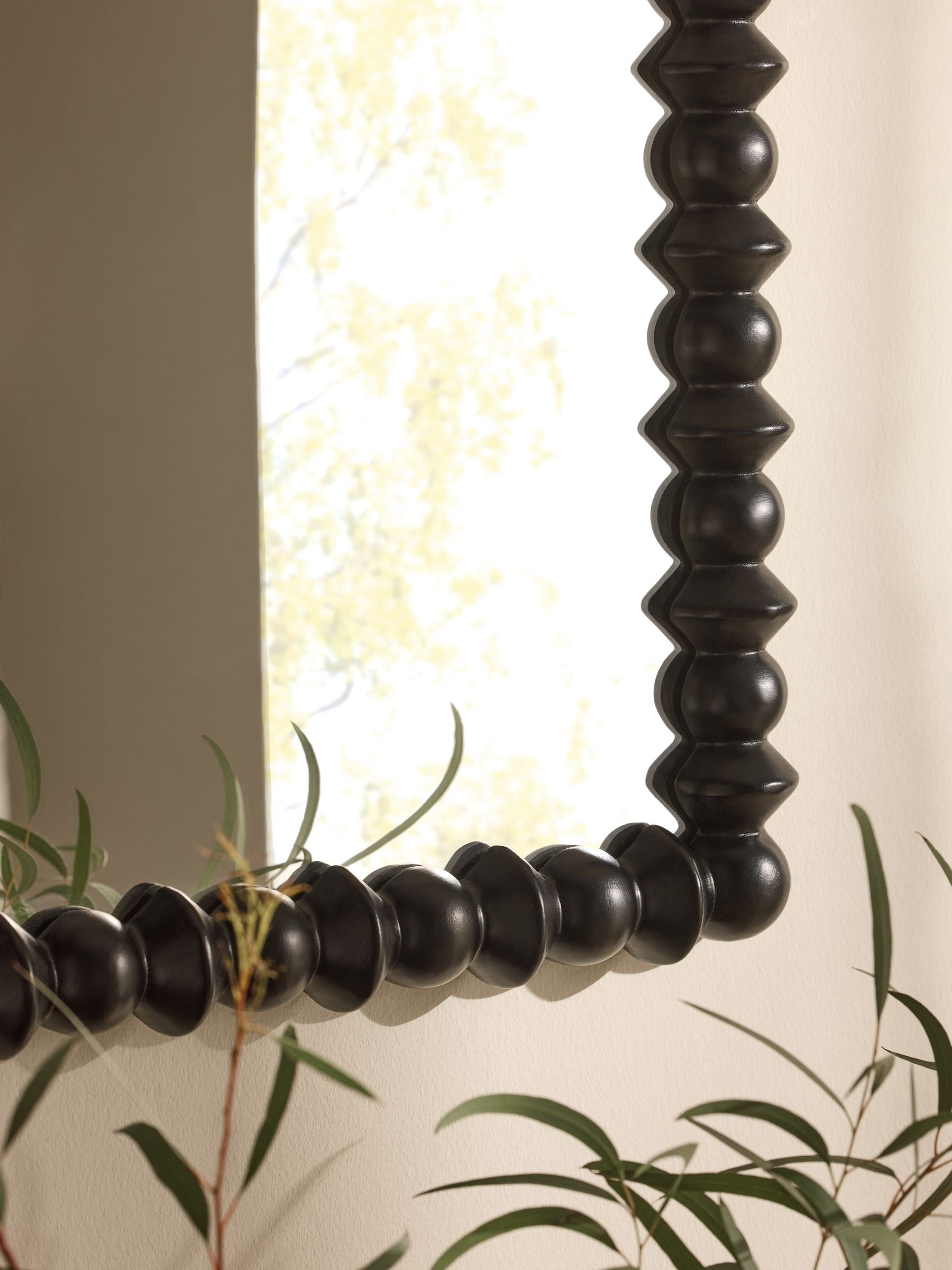Black Global Bobbin wall mirror 90.5cm x 56.5cm - British product