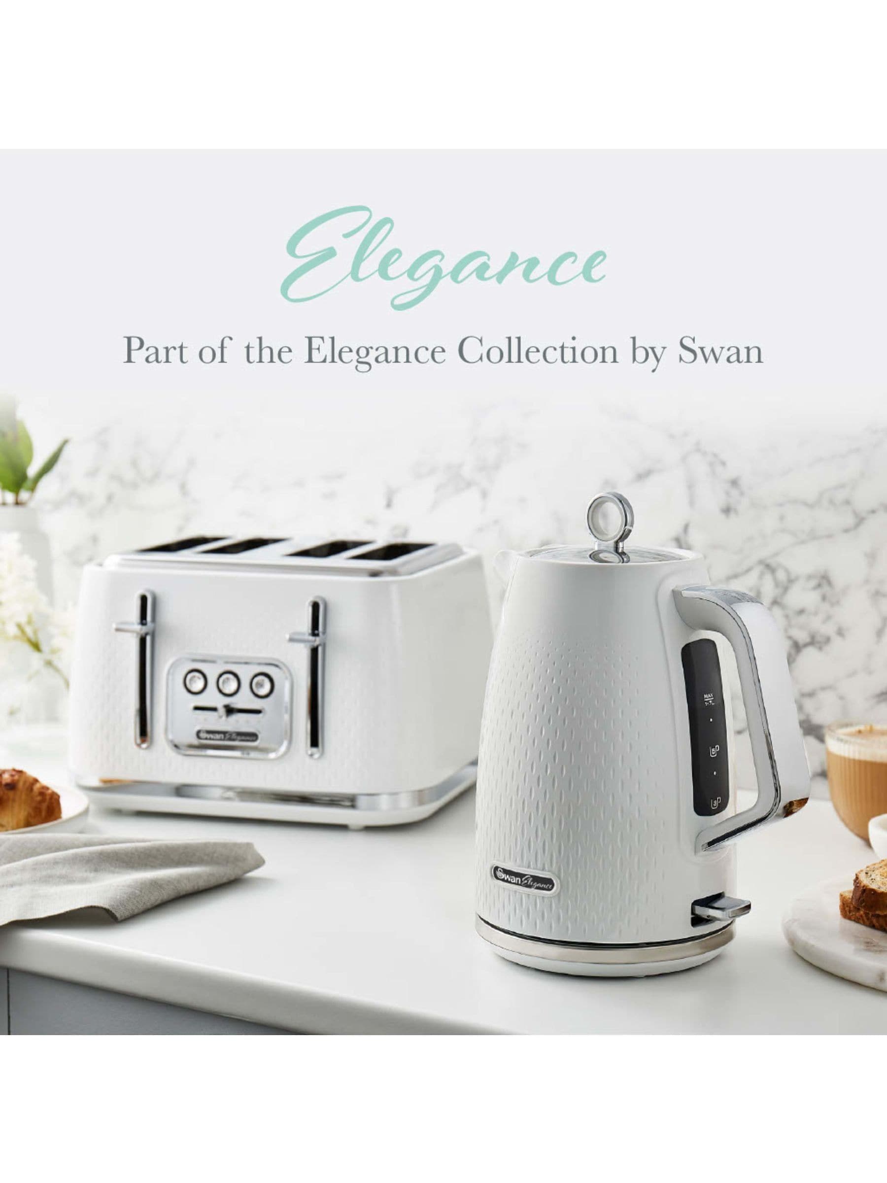 Swan White Elegance Jug Kettle 1.7L (British brand)