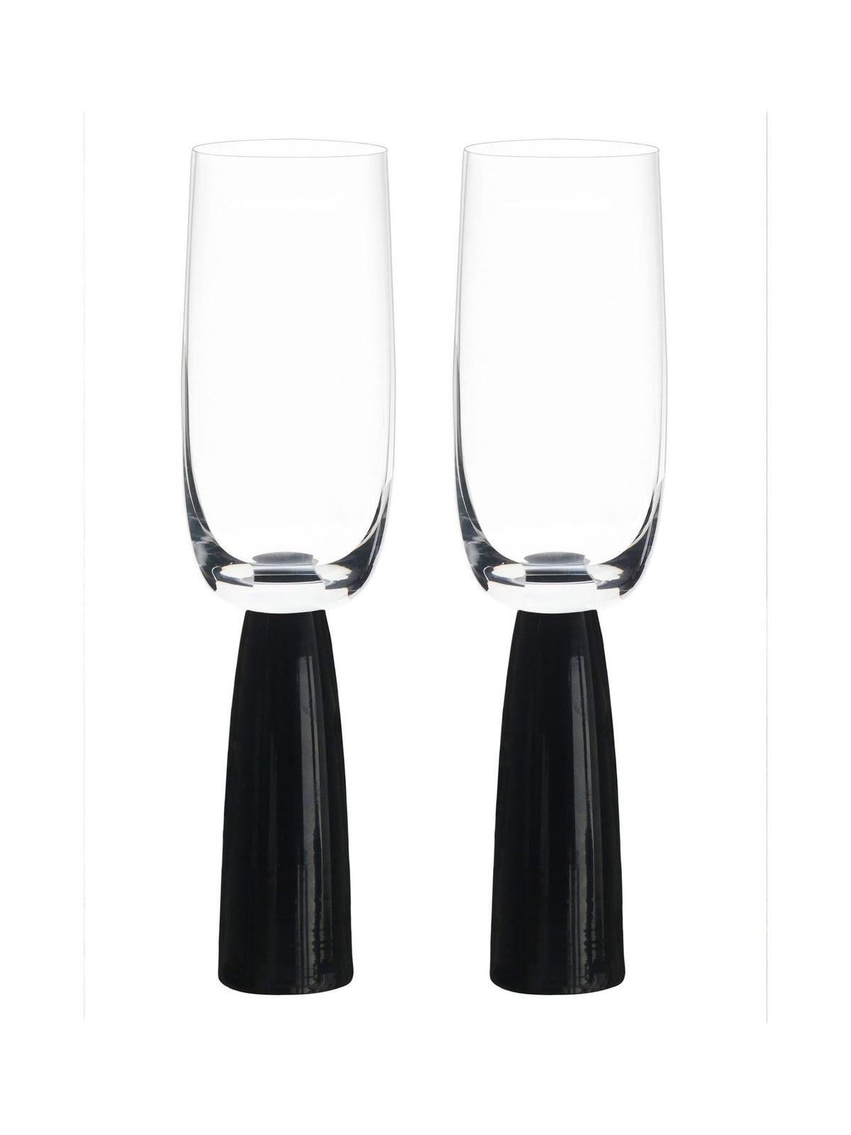 Anton Studio Designs Set of 2 Black Oslo Champagne Flutes
