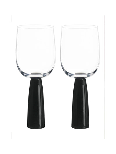 Next Anton Studio Designs Set of 2 Black Oslo Wine Glasses- Buy online at McGrocer