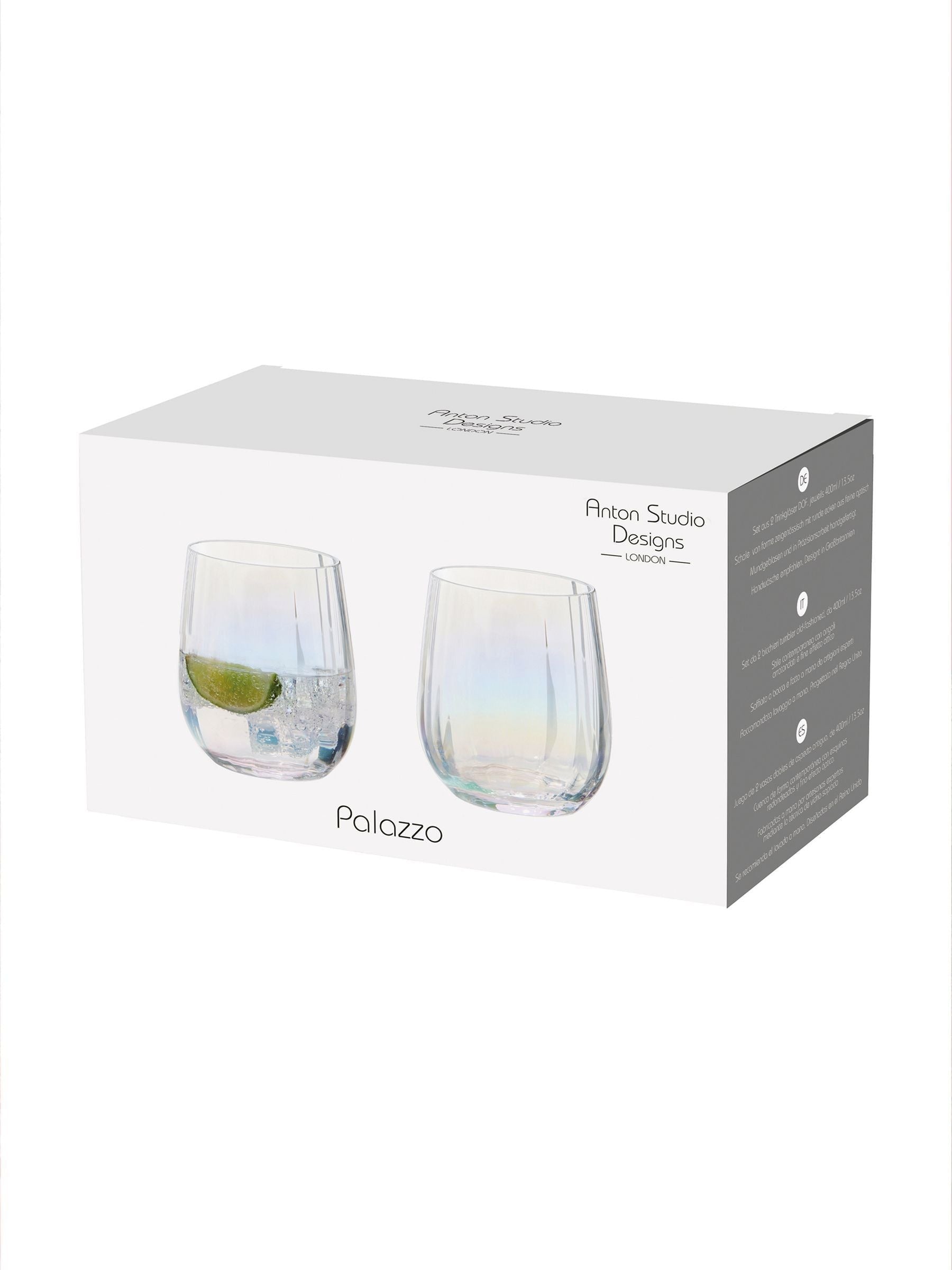 Anton Studio Designs Palazzo DOF tumbler glasses set of 2 - British product