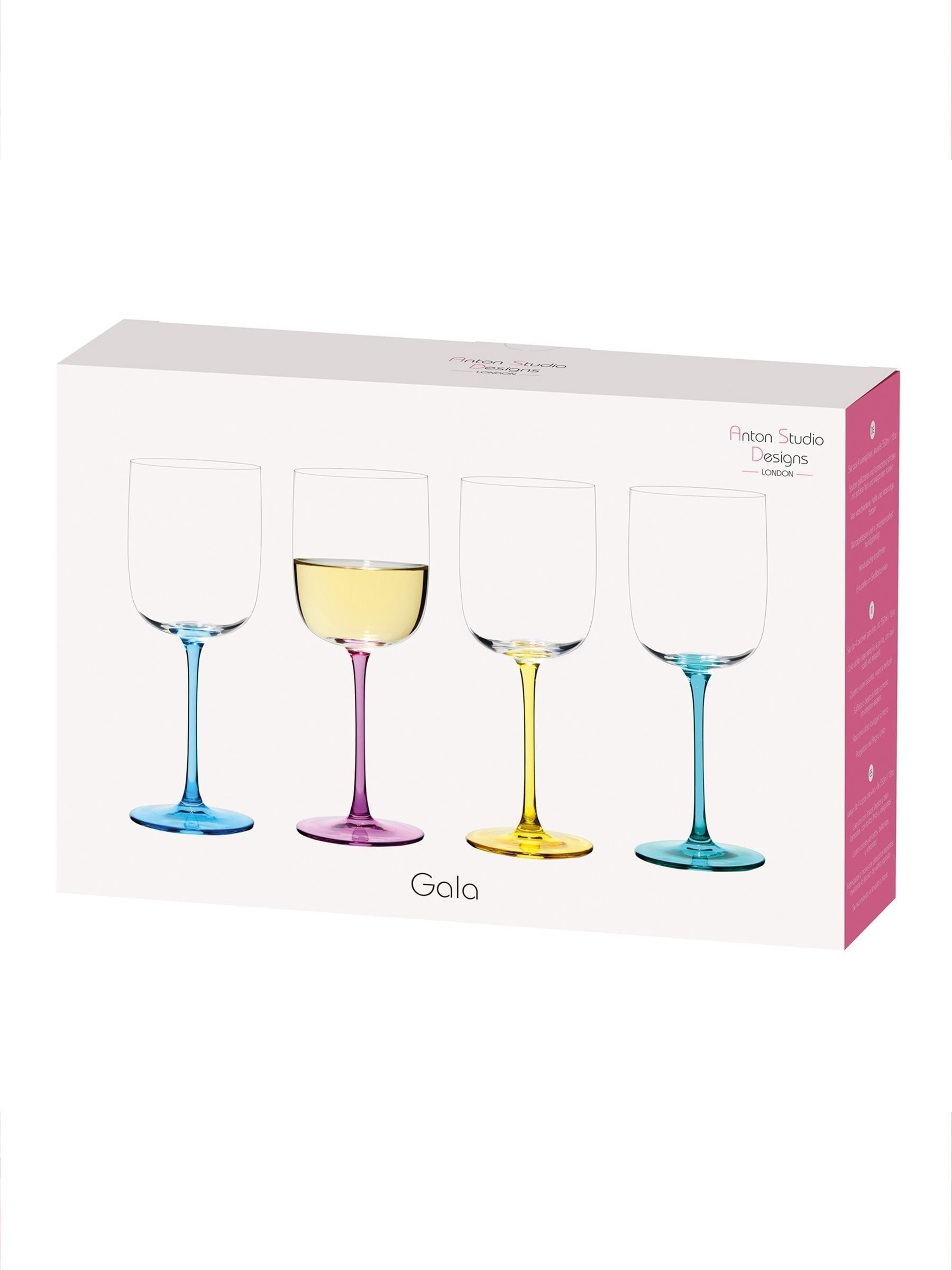 Anton Studio Designs green Gala wine glasses set of 4 - British product