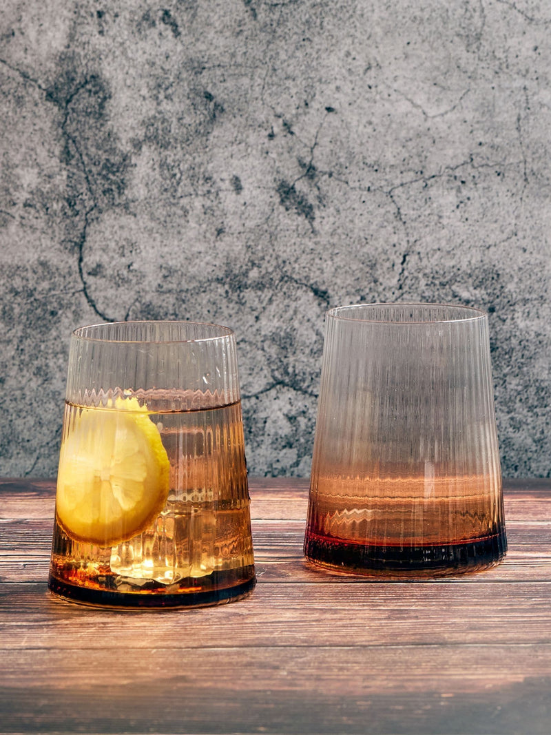 Anton Studio Designs Amber Empire short tumbler glasses set of 2 - British product