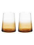Anton Studio Designs Set of 2 Amber Empire DOF Set of 2 Short Tumbler Glasses