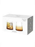 Anton Studio Designs Set of 2 Amber Empire DOF Set of 2 Short Tumbler Glasses