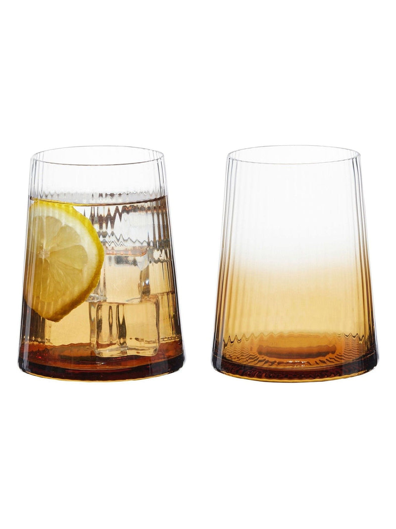 Anton Studio Designs Amber Empire short tumbler glasses set of 2 - British product