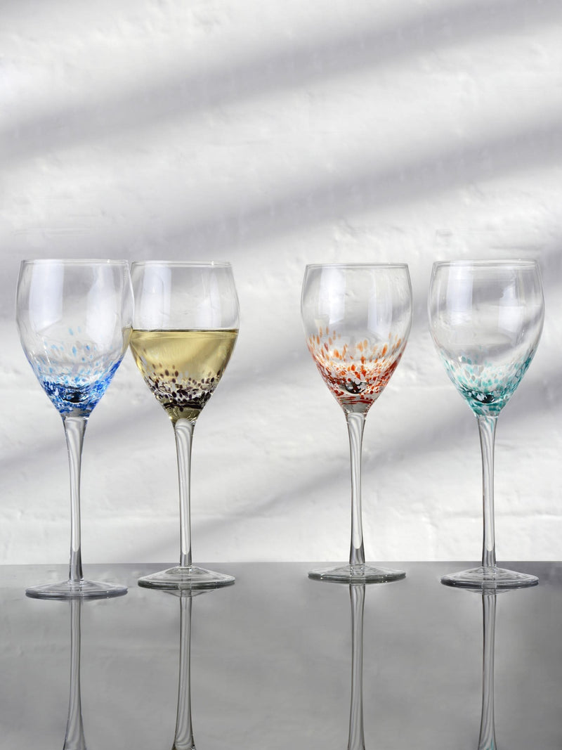 Anton Studio Designs Set of 4 Purple Speckle Wine Glasses