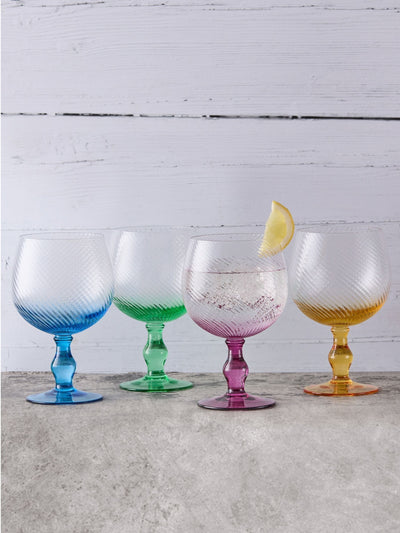 Anton Studio Designs Grüne Swirl Gin Gläser Set mit 4 Stück