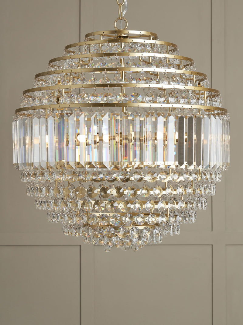 BHS Paladina Crystal Satin Brass Ceiling Light