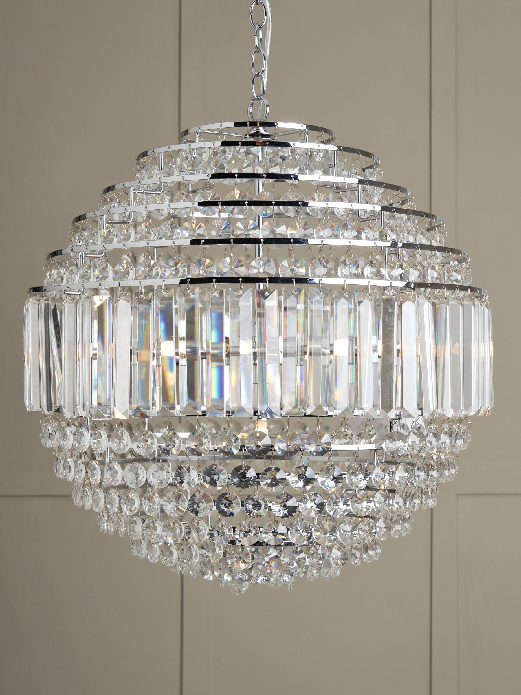 BHS Paladina Crystal Satin Brass Ceiling Light