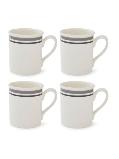 Next Set of 4 Monochrome Stripe Breakfast Mugs- Buy online at McGrocer