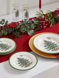 Grünes Weihnachtsbaum-Essgeschirr-Set, 12-teilig, mit Tellern und Schüsseln