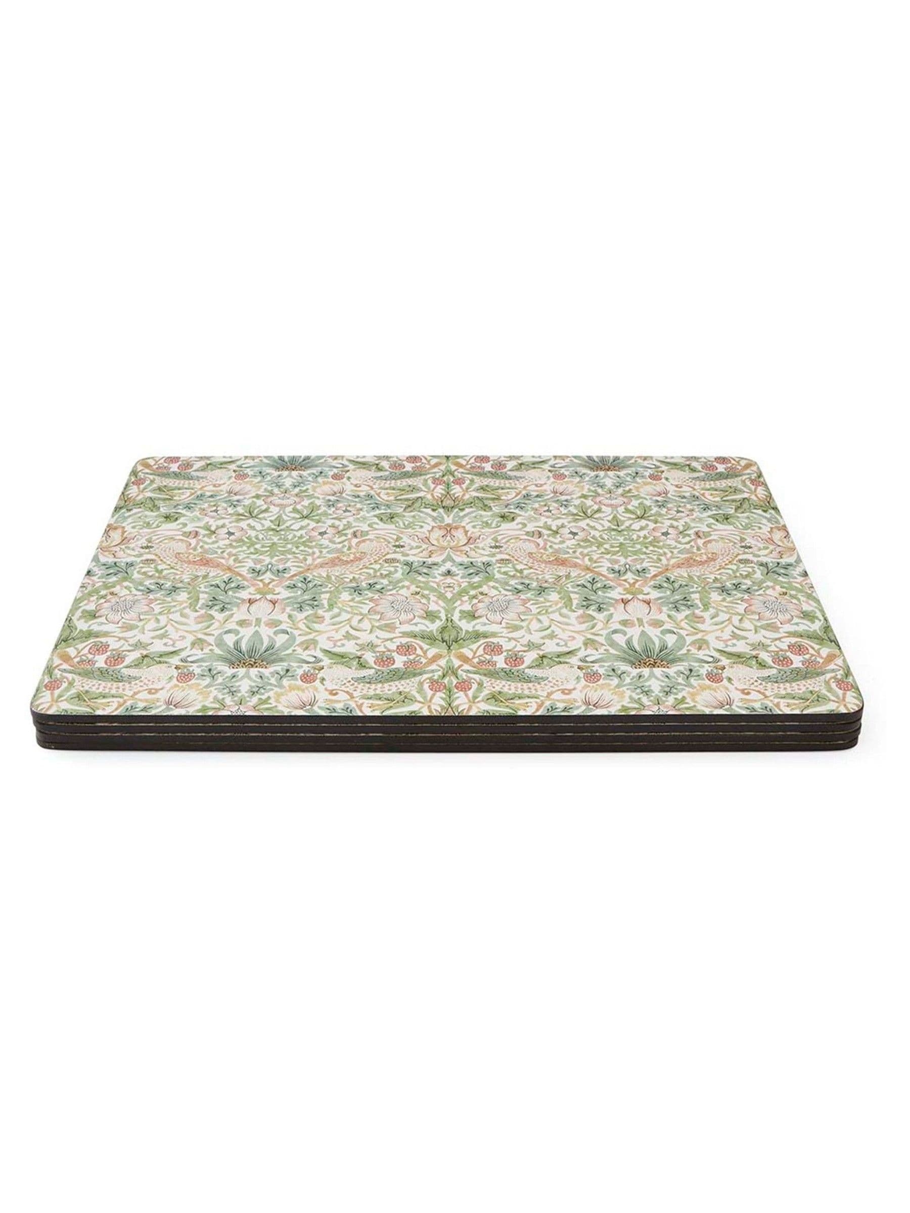 Morris & Co. Green Strawberry Thief placemats set of 4, imported from the UK