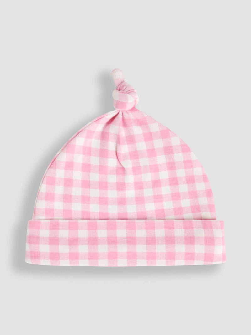 JoJo Maman Bébé pink gingham baby hat - British product