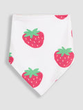 JoJo Maman Bébé red strawberry dribble bibs 2 pack, imported from the UK
