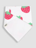 JoJo Maman Bébé red strawberry dribble bibs 2 pack, imported from the UK