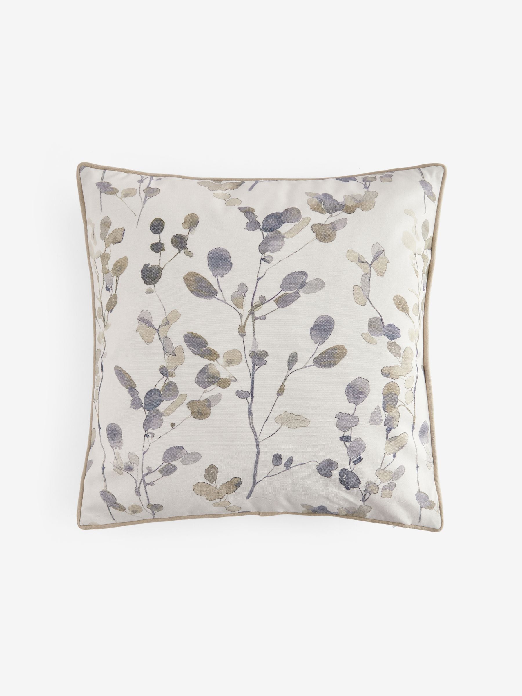 Honesty leaf floral printed cushion 50x50cm, imported from the UK