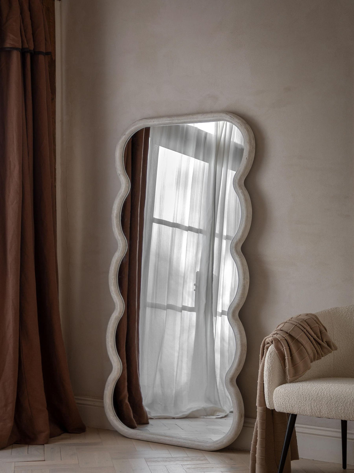 Gallery Home Curved Leaner Mirror 180cm x 90cm, UK version