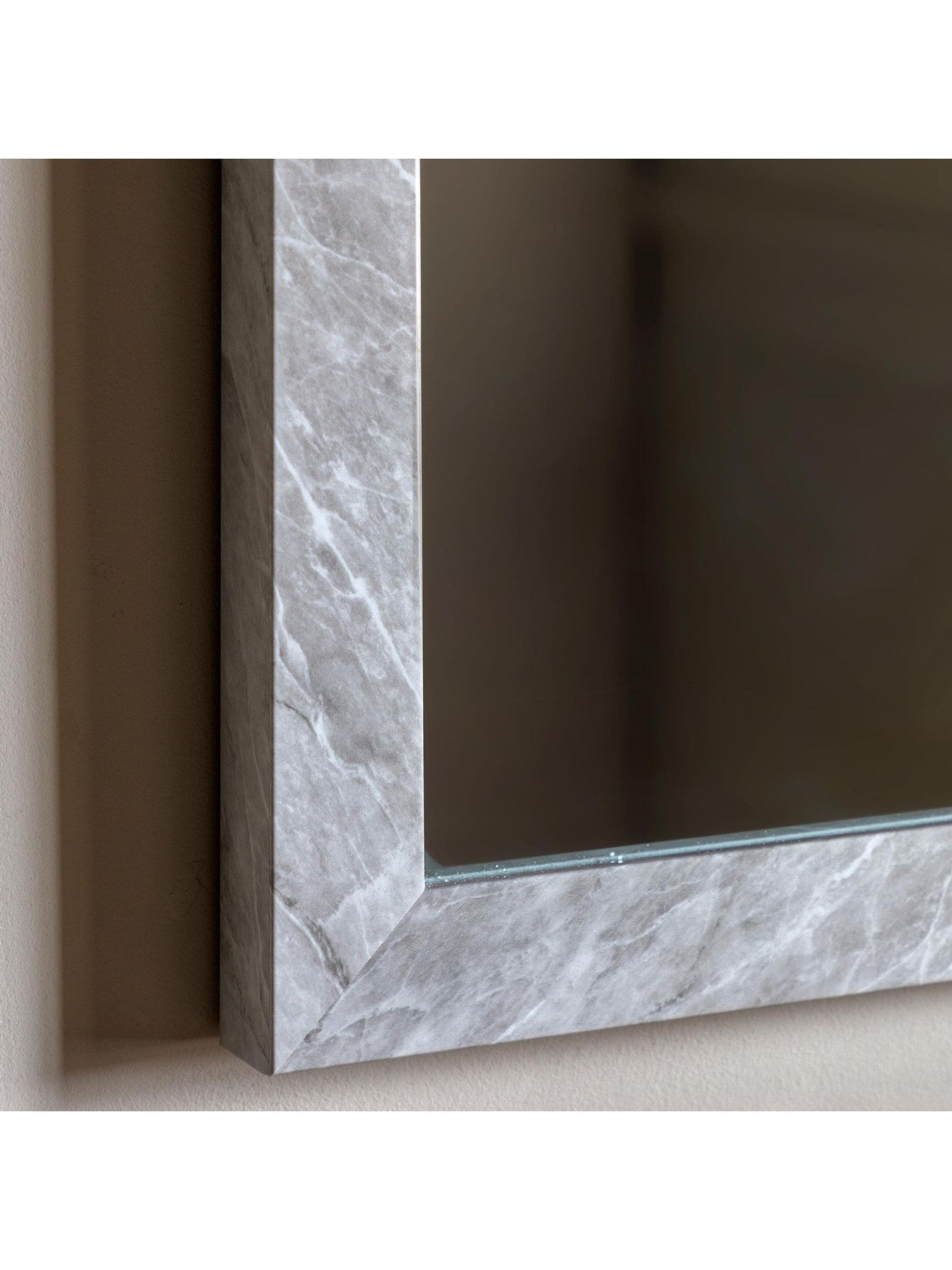 Gallery Home White Wesson Marbled Mirror 77x57cm, UK version