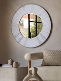 Gallery Home Cream Kole round mirror 90cm, UK version