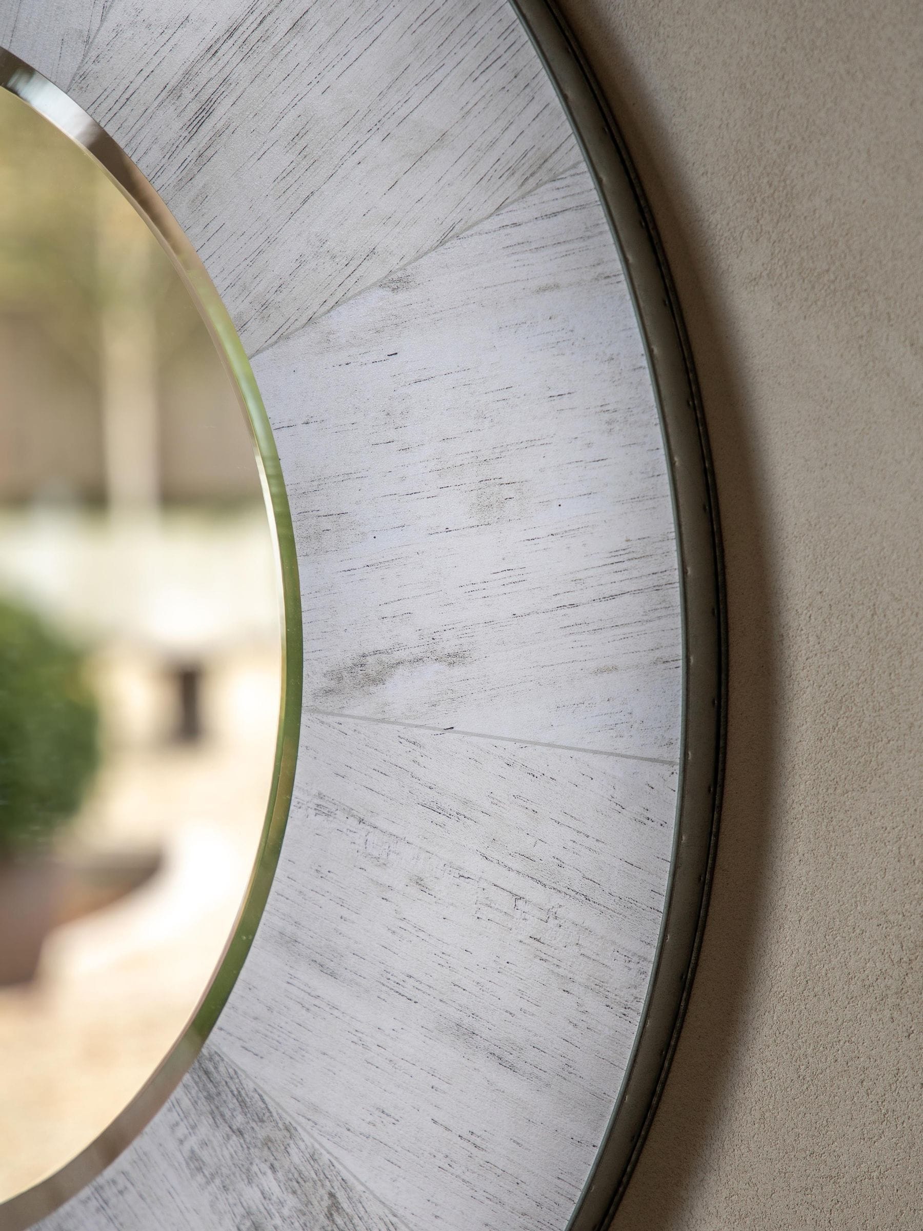 Gallery Home Cream Kole round mirror 90cm, UK version