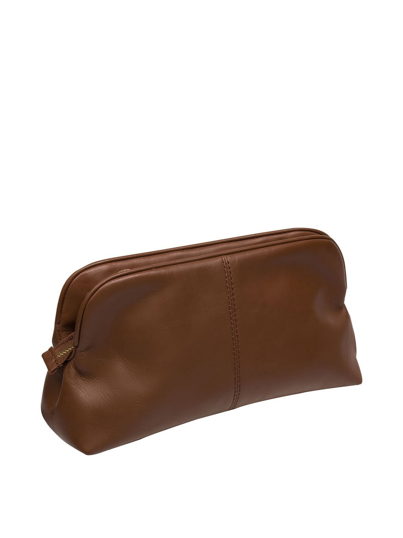 Pure Luxuries London brown leather cross body and clutch bag, imported from the UK