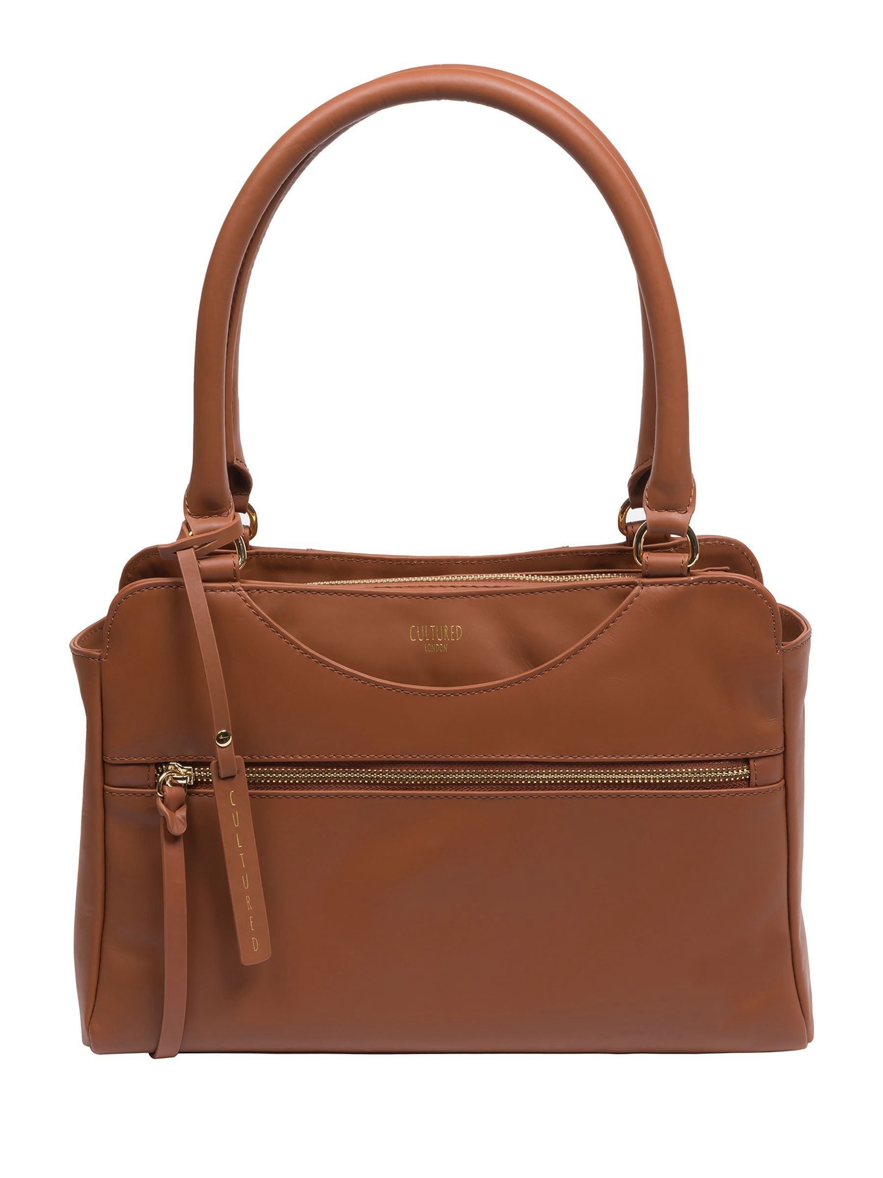 Cultured London Brianna brown leather handbag (British brand)