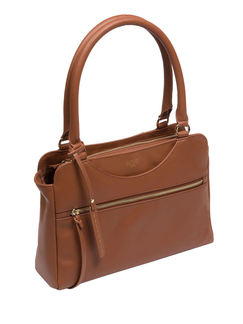 Cultured London Brianna brown leather handbag (British brand)