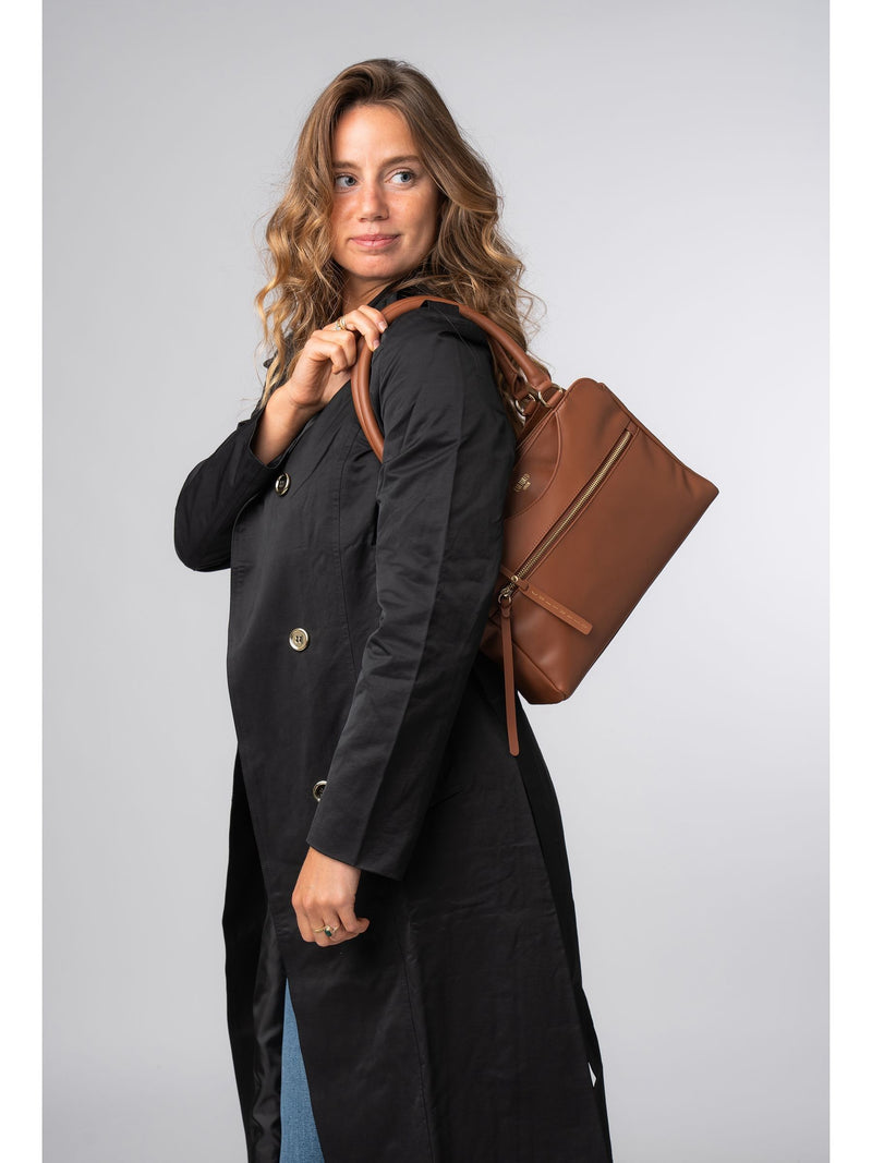 Cultured London Brianna brown leather handbag (British brand)