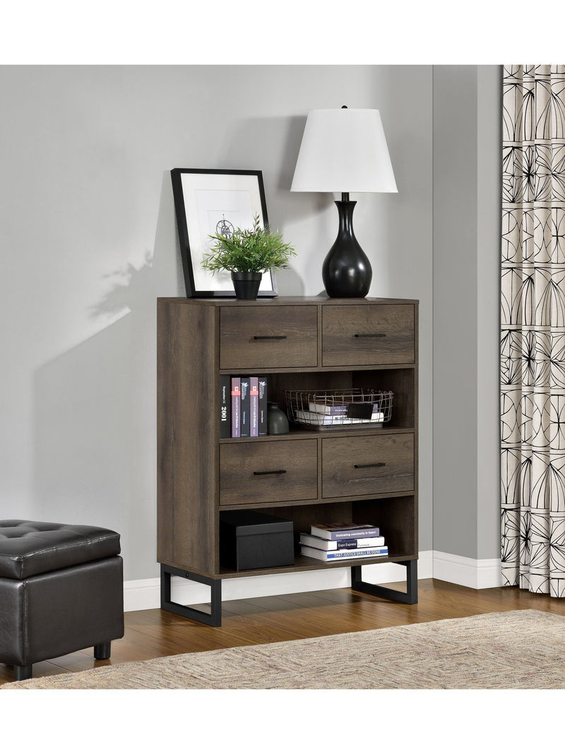Dorel Home Candon Bookcase medium brown 76cm wide - British product