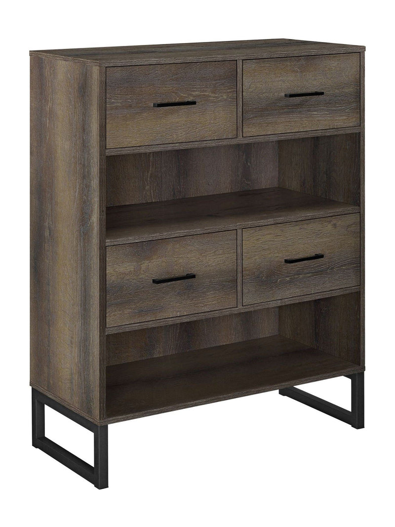 Dorel Home Candon Bookcase medium brown 76cm wide - British product