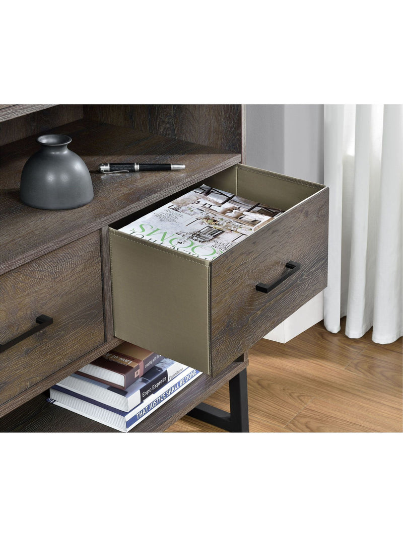 Dorel Home Candon Bookcase medium brown 76cm wide - British product