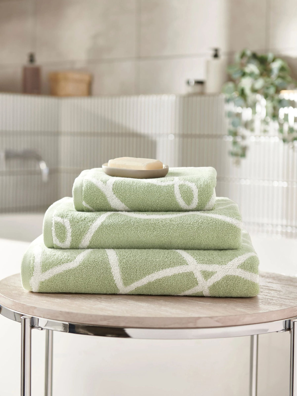 Copenhagen Home Sage cotton hand towels (British brand)