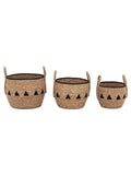 Gallery Home set of 3 natural and black Arden baskets (British brand)