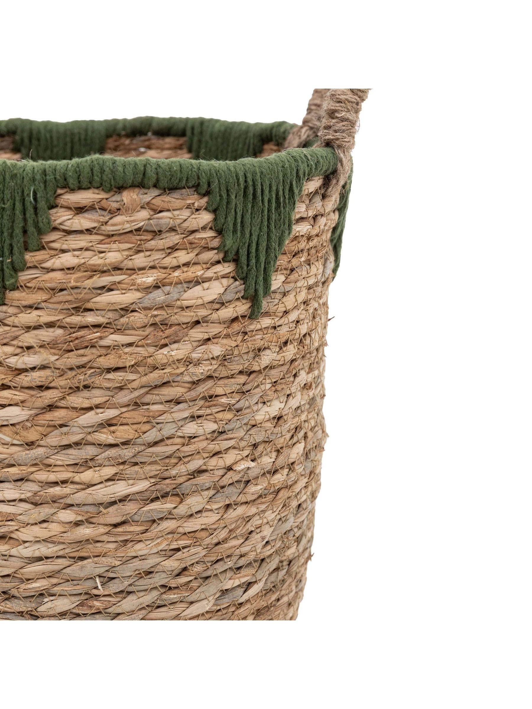 Gallery Home baskets set of 3 natural green seagrass - British product