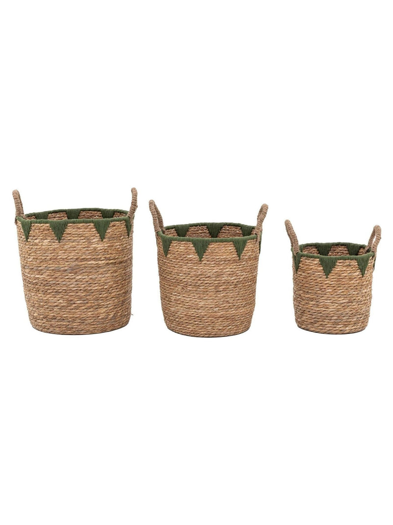 Gallery Home baskets set of 3 natural green seagrass - British product
