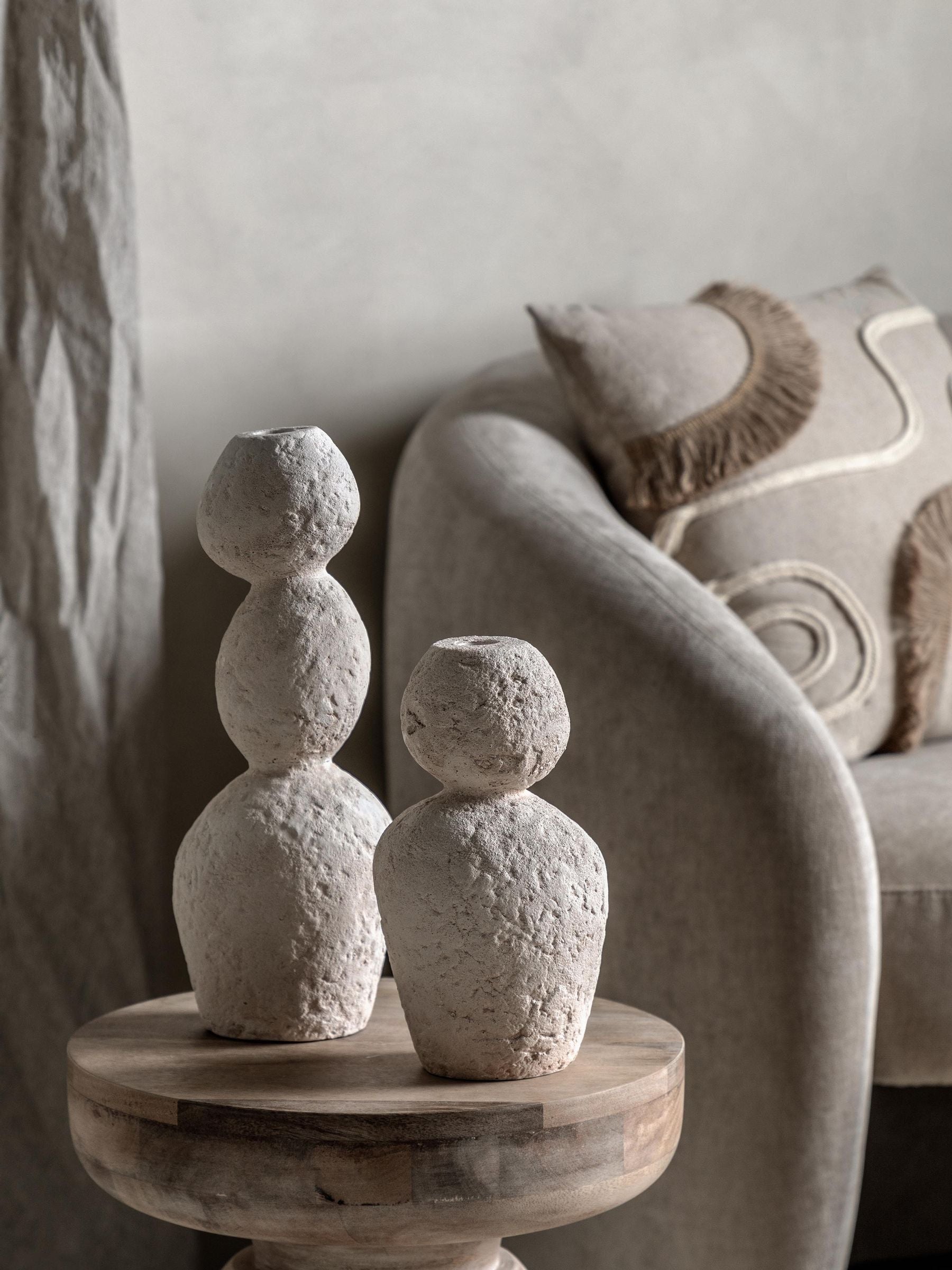 Gallery Home Natural Kase Pebble Candle Stick Holder, UK version
