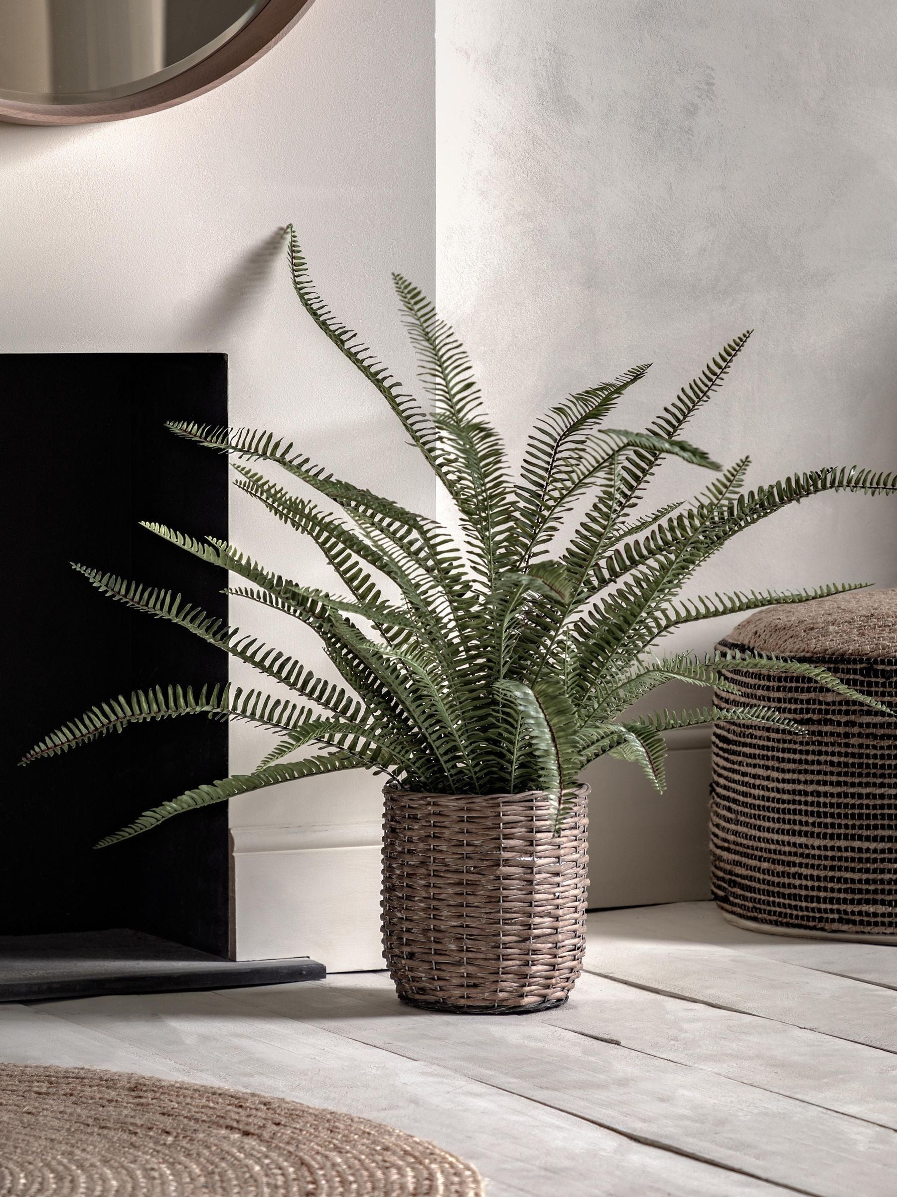Gallery Home green potted fern plant in copper planter, imported from the UK