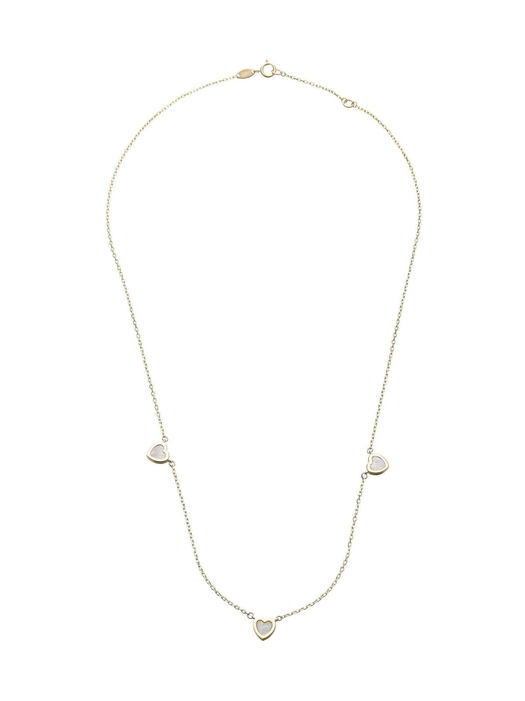Beaverbrooks 9ct Yellow Gold Malachite Heart Necklace