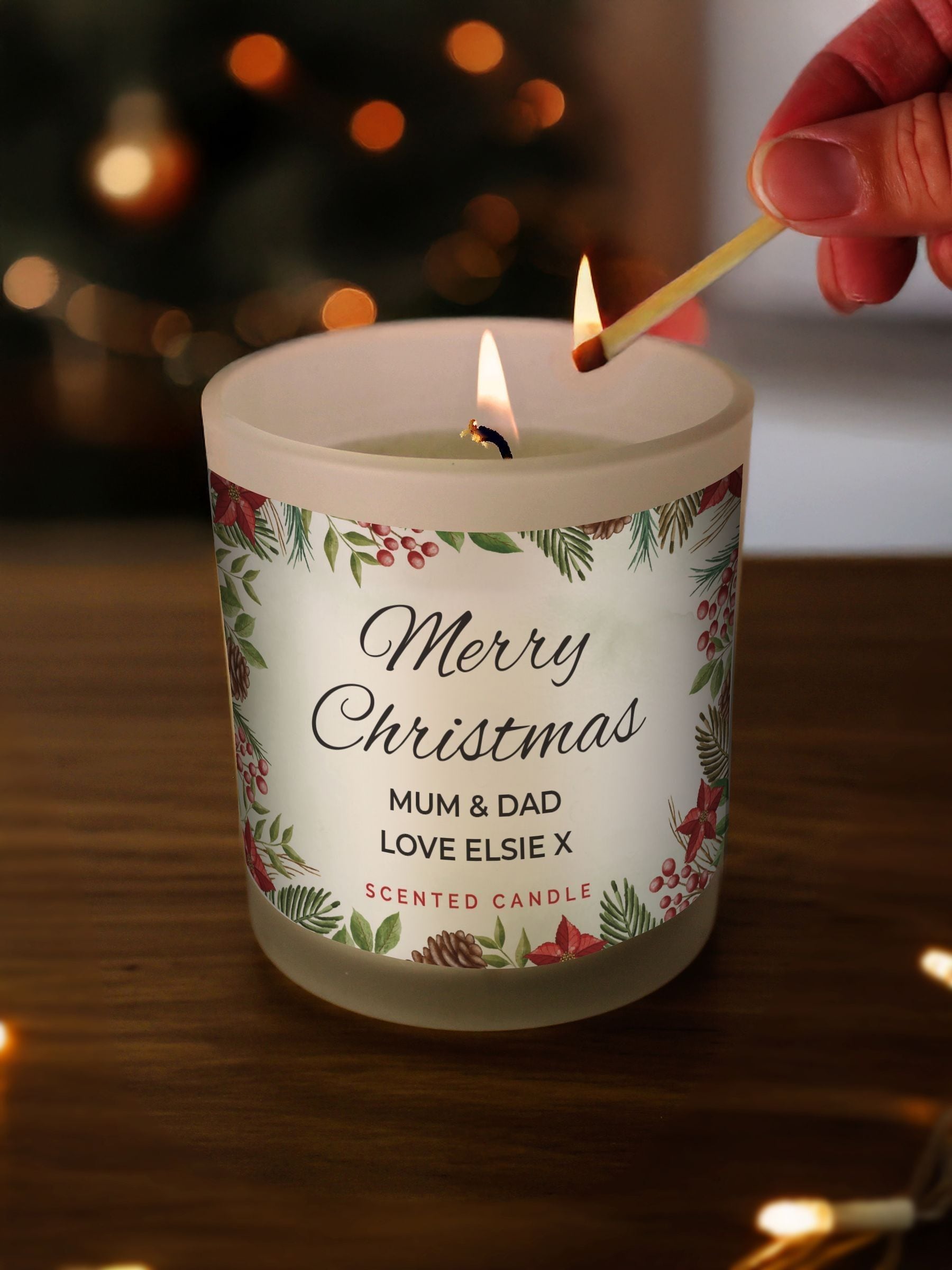 Personalised Merry Christmas Candle Jar by PMC