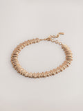 Gold tone ridged collar necklace - British product